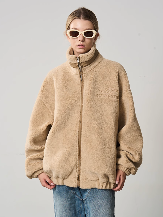 Harsh and Cruel Logo Embroidered Sherpa Jacket