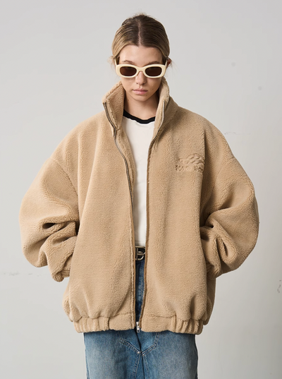 Harsh and Cruel Logo Embroidered Sherpa Jacket