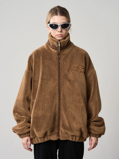 Harsh and Cruel Logo Embroidered Sherpa Jacket
