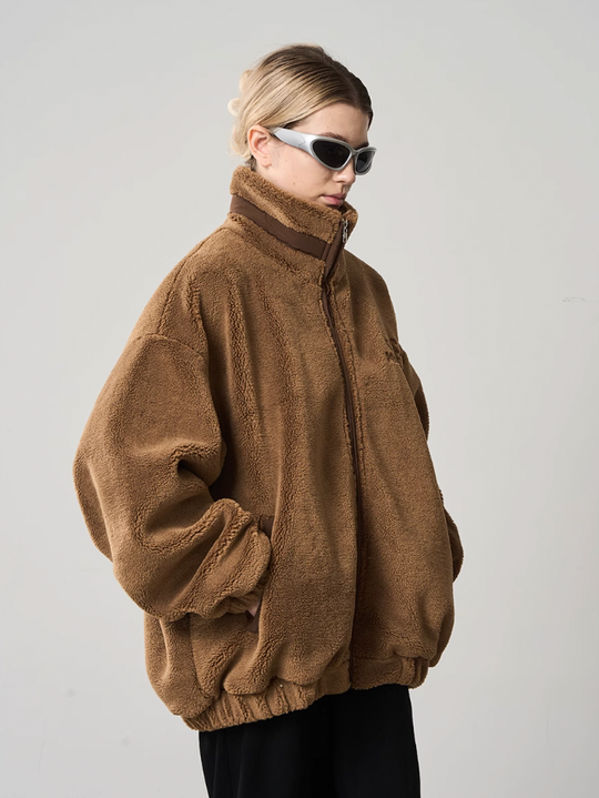 Harsh and Cruel Logo Embroidered Sherpa Jacket