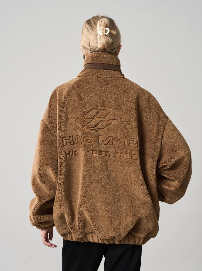 Harsh and Cruel Logo Embroidered Sherpa Jacket
