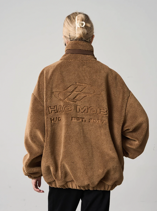 Harsh and Cruel Logo Embroidered Sherpa Jacket