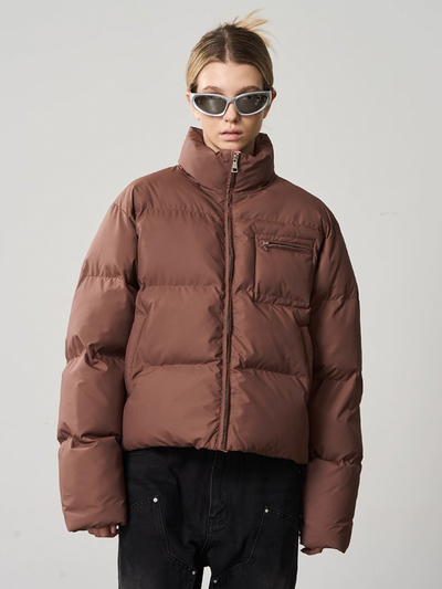 Harsh and Cruel Contrast Zipper Padded Down Jacket