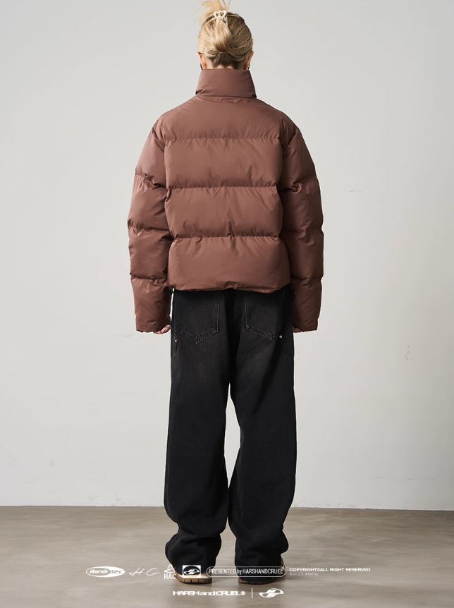 Harsh and Cruel Contrast Zipper Padded Down Jacket