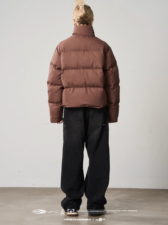 Harsh and Cruel Contrast Zipper Padded Down Jacket