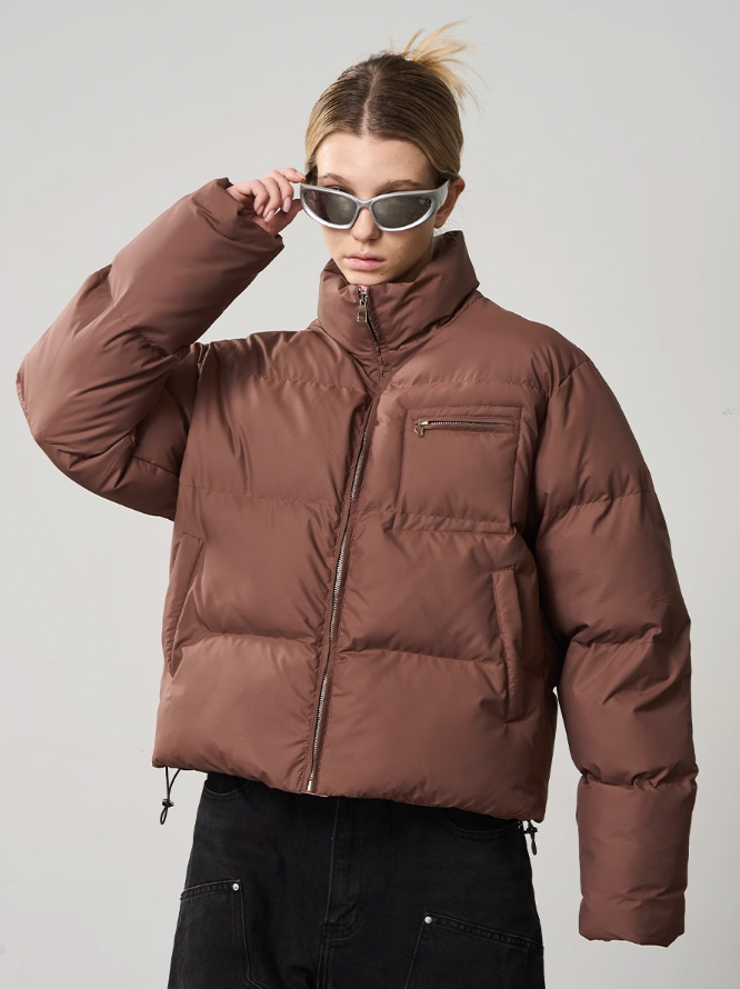 Harsh and Cruel Contrast Zipper Padded Down Jacket