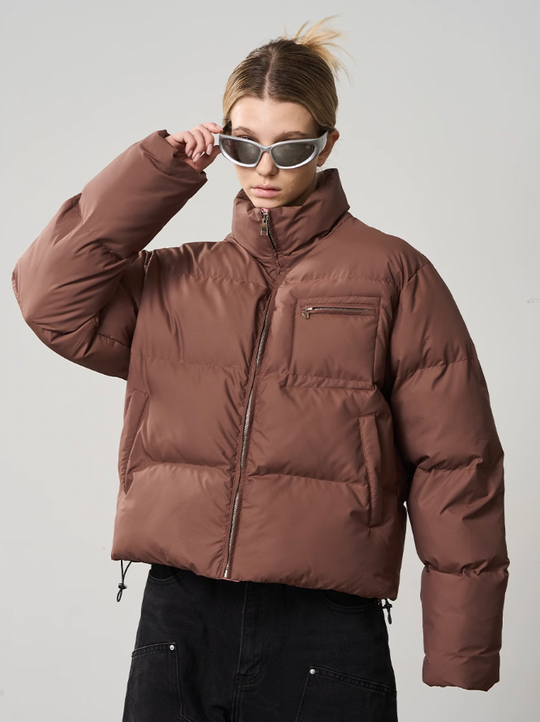 Harsh and Cruel Contrast Zipper Padded Down Jacket
