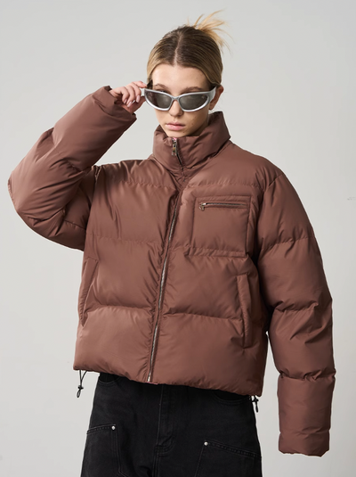 Harsh and Cruel Contrast Zipper Padded Down Jacket