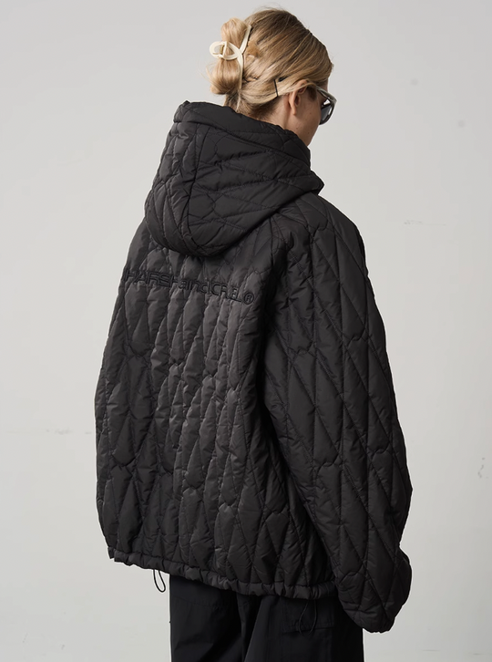 Harsh and Cruel Quilted Pattern Embroidered Logo Jacket