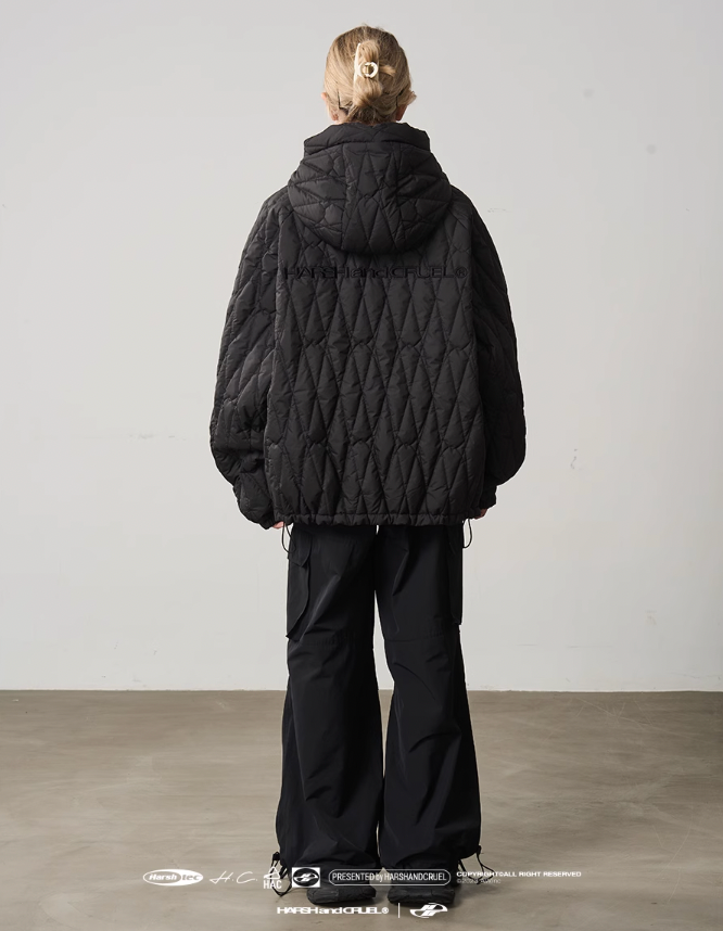 Harsh and Cruel Quilted Pattern Embroidered Logo Jacket