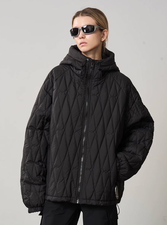 Harsh and Cruel Quilted Pattern Embroidered Logo Jacket