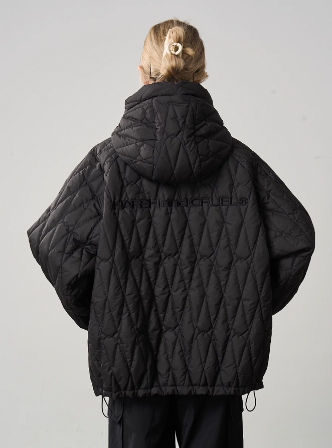 Harsh and Cruel Quilted Pattern Embroidered Logo Jacket