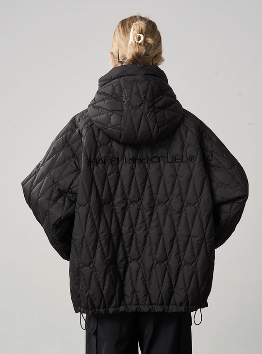 Harsh and Cruel Quilted Pattern Embroidered Logo Jacket