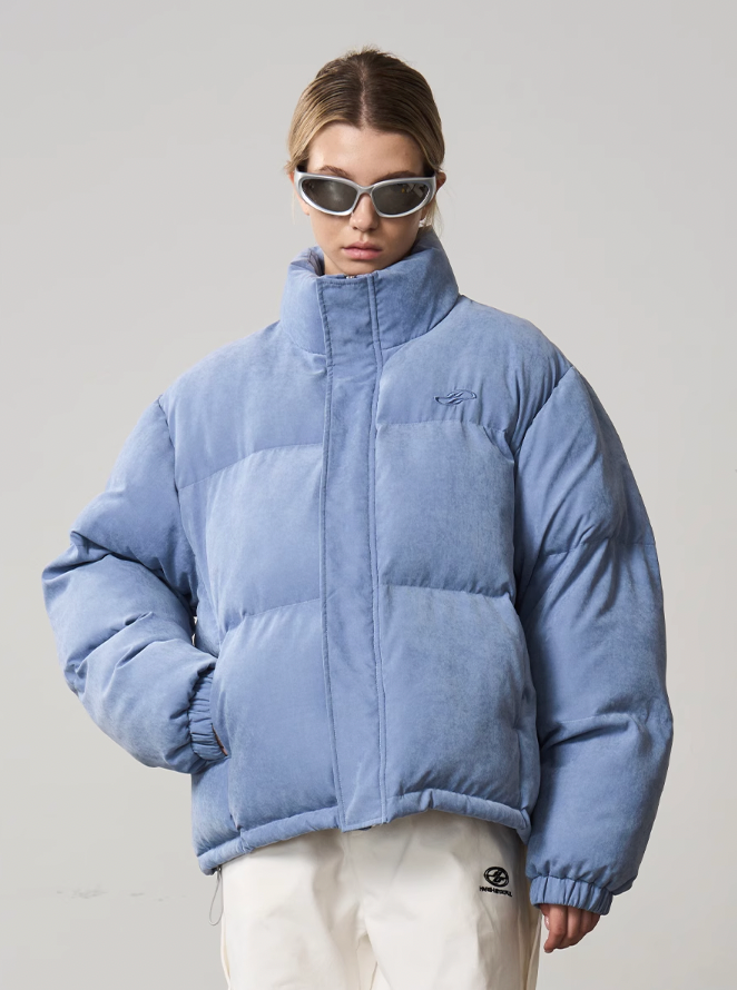 Harsh and Cruel Stand Up Collar Velvet Down Jacket