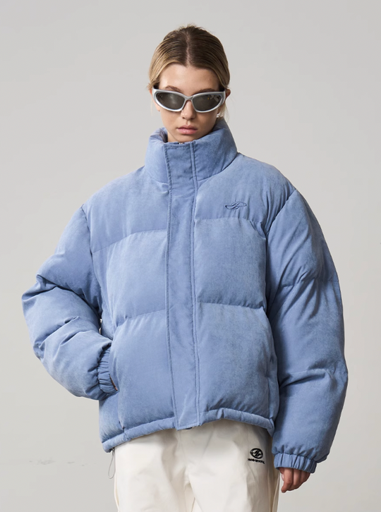 Harsh and Cruel Stand Up Collar Velvet Down Jacket