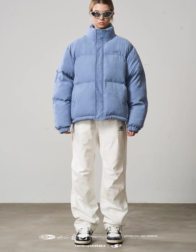 Harsh and Cruel Stand Up Collar Velvet Down Jacket