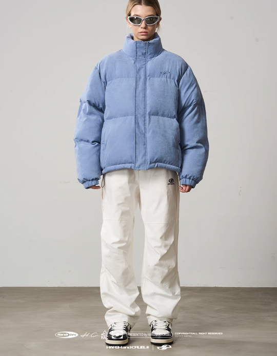 Harsh and Cruel Stand Up Collar Velvet Down Jacket