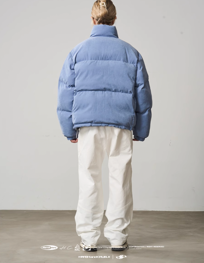 Harsh and Cruel Stand Up Collar Velvet Down Jacket