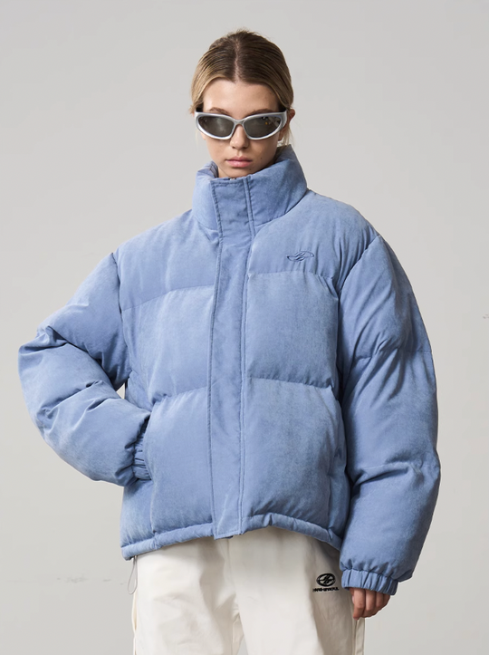 Harsh and Cruel Stand Up Collar Velvet Down Jacket