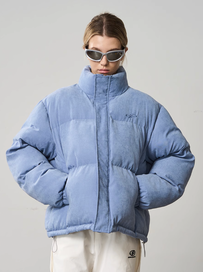 Harsh and Cruel Stand Up Collar Velvet Down Jacket