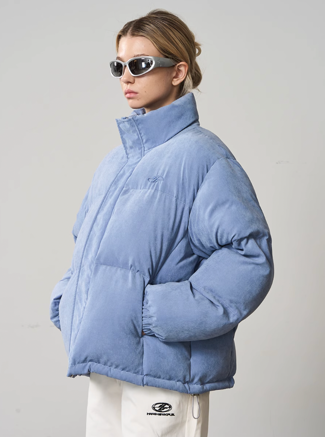 Harsh and Cruel Stand Up Collar Velvet Down Jacket