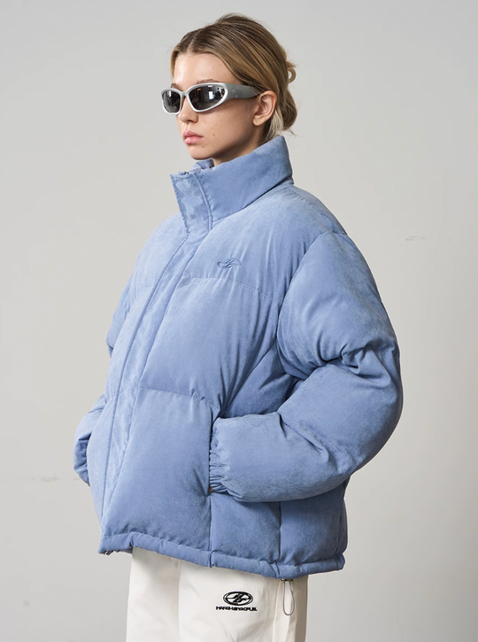 Harsh and Cruel Stand Up Collar Velvet Down Jacket