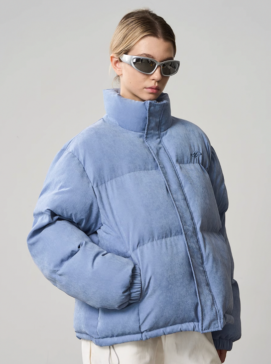 Harsh and Cruel Stand Up Collar Velvet Down Jacket