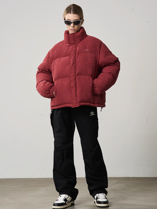 Harsh and Cruel Stand Up Collar Velvet Down Jacket