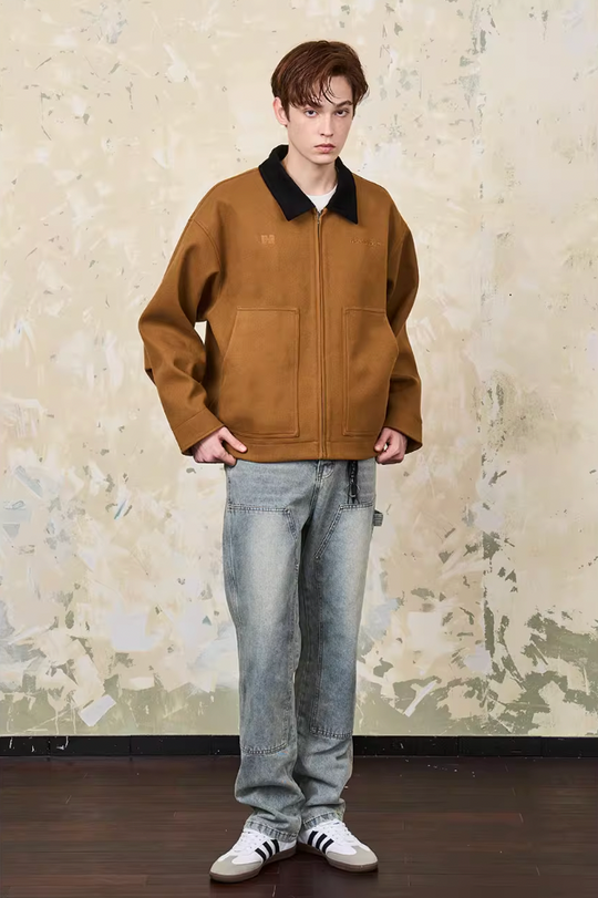 Harsh and Cruel Embroidered Logo Woolen Jacket