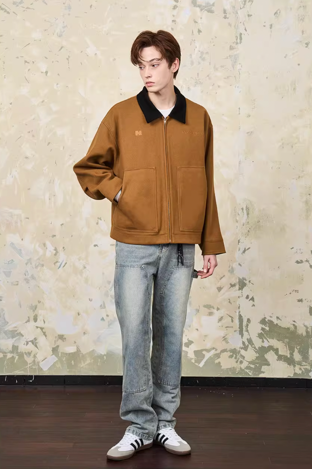 Harsh and Cruel Embroidered Logo Woolen Jacket