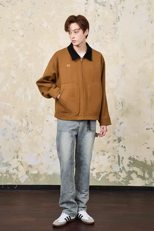 Harsh and Cruel Embroidered Logo Woolen Jacket