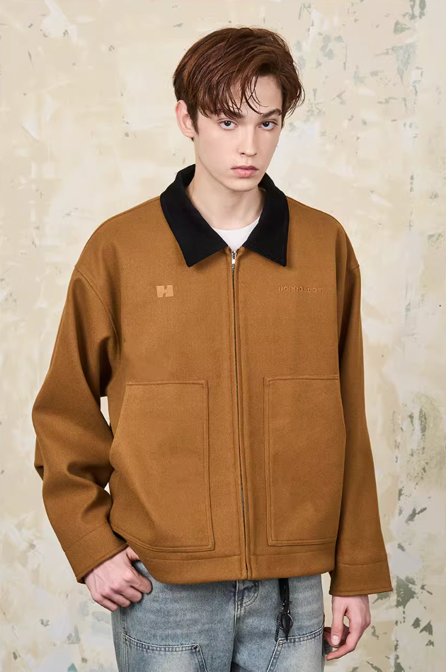 Harsh and Cruel Embroidered Logo Woolen Jacket