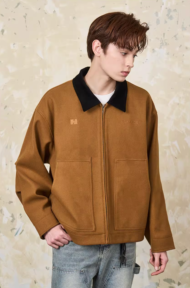 Harsh and Cruel Embroidered Logo Woolen Jacket