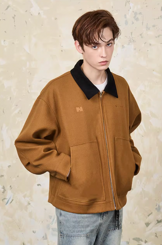 Harsh and Cruel Embroidered Logo Woolen Jacket