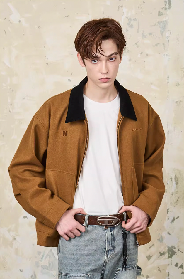 Harsh and Cruel Embroidered Logo Woolen Jacket