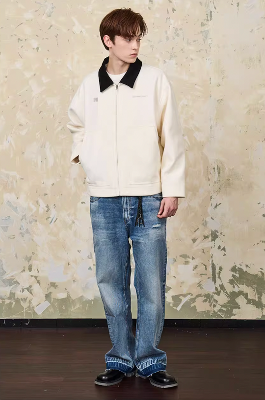 Harsh and Cruel Embroidered Logo Woolen Jacket