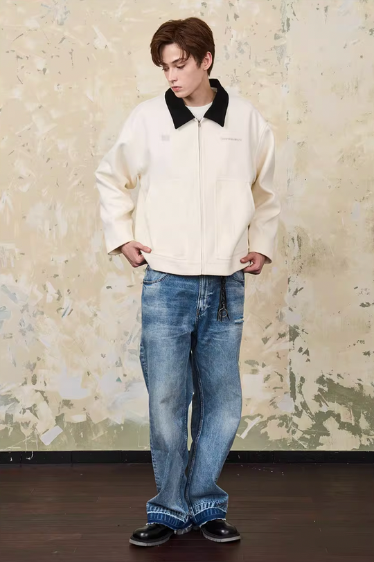 Harsh and Cruel Embroidered Logo Woolen Jacket