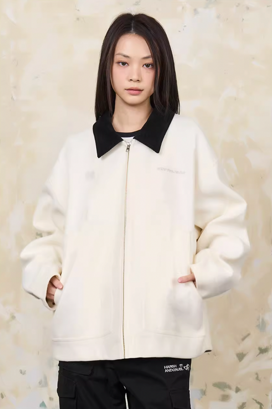 Harsh and Cruel Embroidered Logo Woolen Jacket