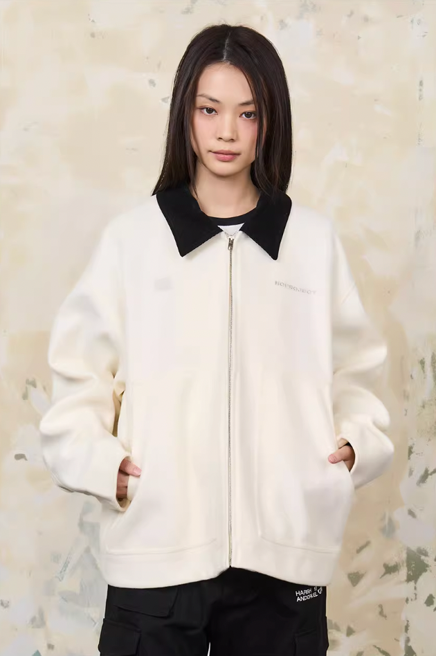 Harsh and Cruel Embroidered Logo Woolen Jacket