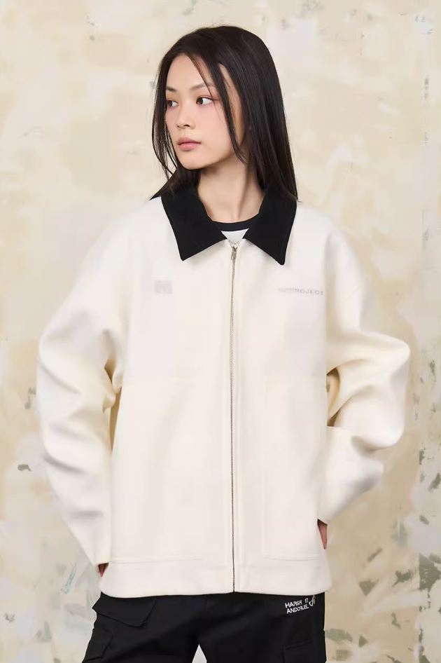 Harsh and Cruel Embroidered Logo Woolen Jacket