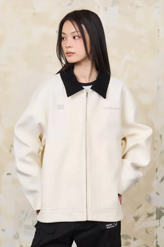 Harsh and Cruel Embroidered Logo Woolen Jacket