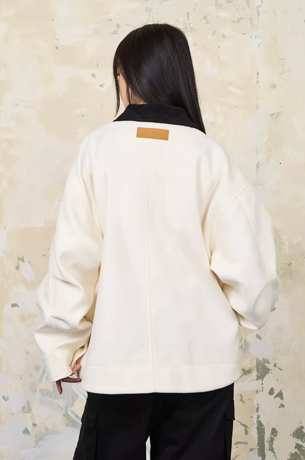 Harsh and Cruel Embroidered Logo Woolen Jacket