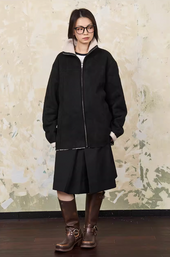 Harsh and Cruel Faux Fur Suede Jacket