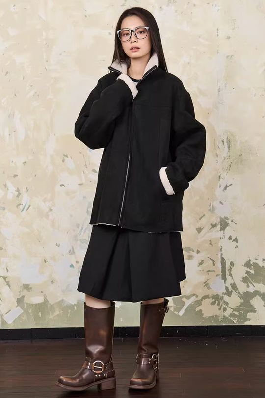 Harsh and Cruel Faux Fur Suede Jacket