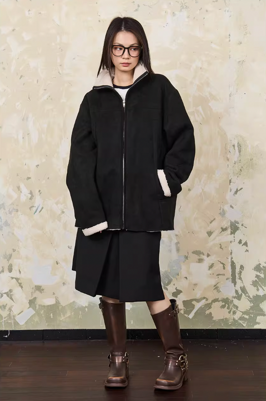 Harsh and Cruel Faux Fur Suede Jacket