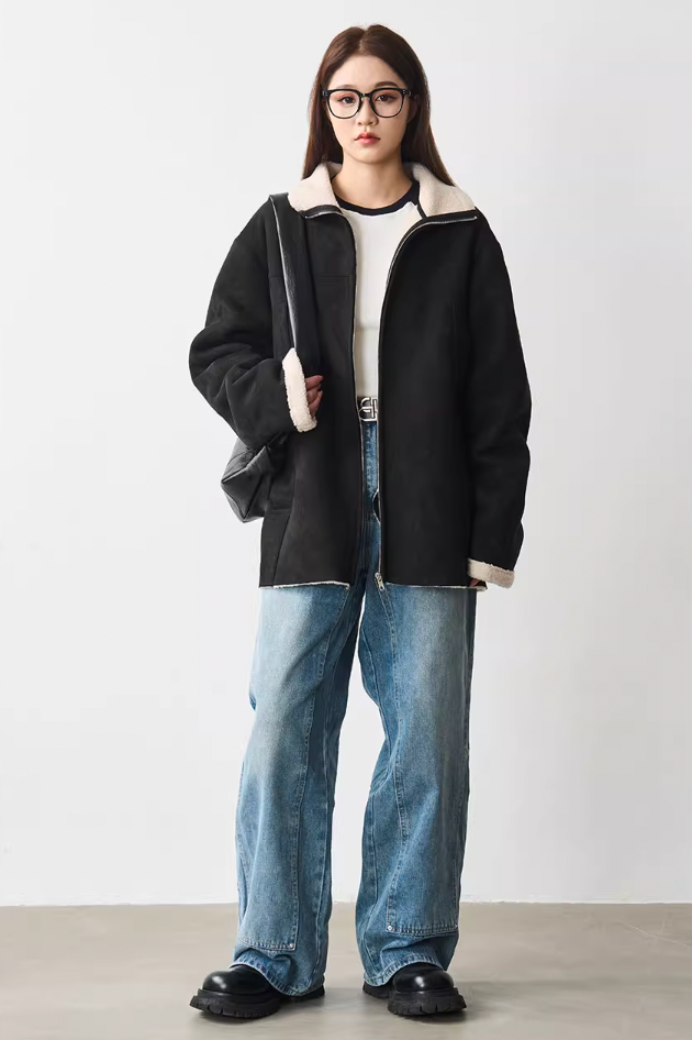 Harsh and Cruel Faux Fur Suede Jacket