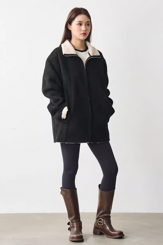 Harsh and Cruel Faux Fur Suede Jacket