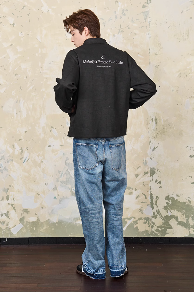 Harsh and Cruel Embroidered Lapel Collar Jacket