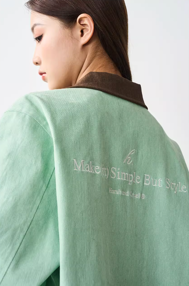 Harsh and Cruel Embroidered Lapel Collar Jacket