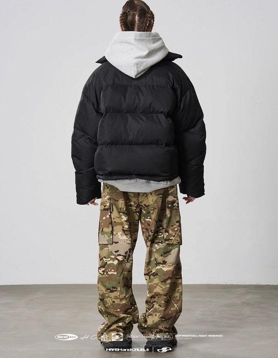 Harsh and Cruel Pleated Camo Cargo Trousers